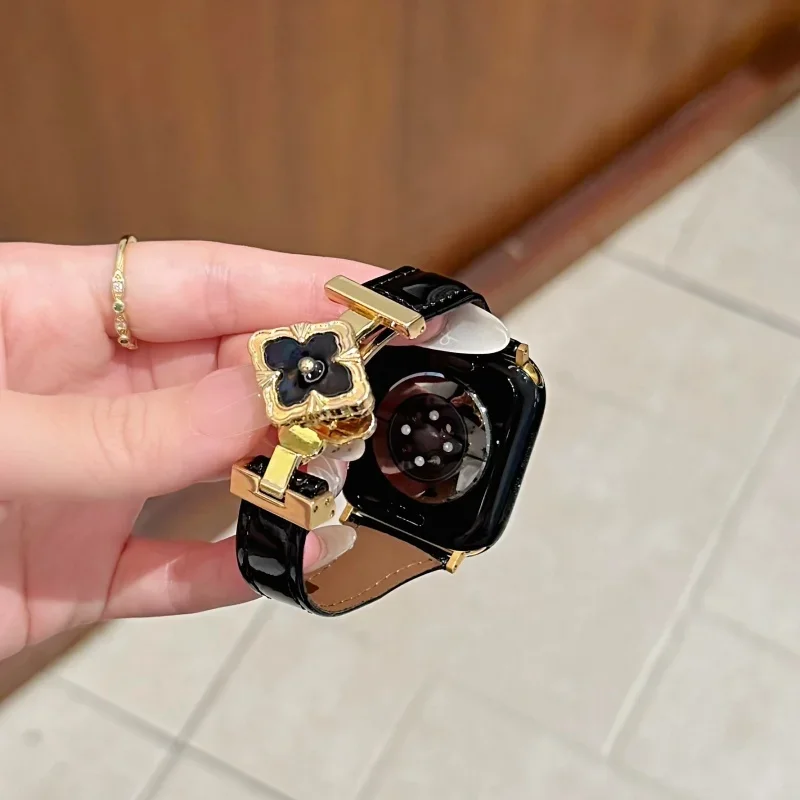 Luxury Watch Apple Bands - Elegancki, luksusowy skórzany pasek pasujący do