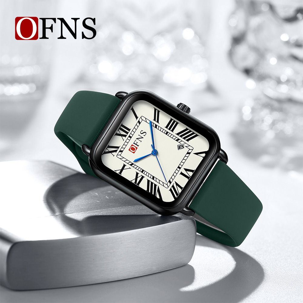 Luxury Watch Rubber Strap - Zegarek męski damski Ofns 1533 z