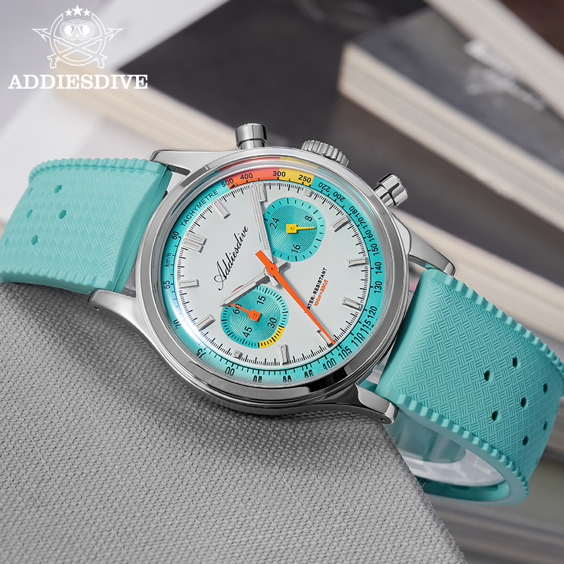 Luxury Watch Rubber Strap - ADDIESDIVE NOWY Wielofunkcyjny Zegarek Chronograf z