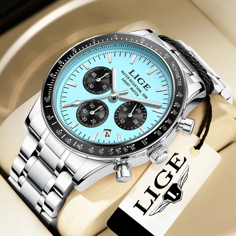 Luxury Watch Organizer For Men - LIGE Luksusowy Zegarek Męski Nowy Model