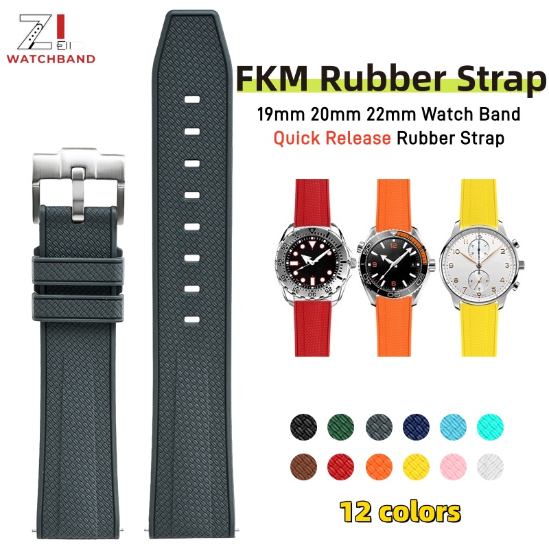 Luxury Watch Omega - Pasek z gumy fluorowej 19mm 20mm