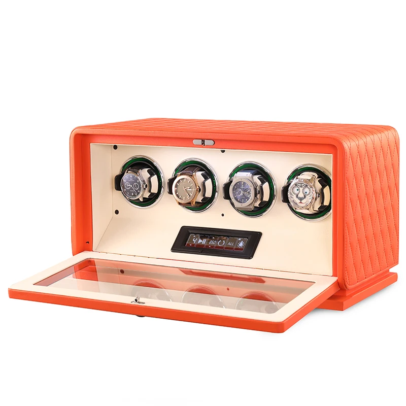 Luxury Watch Winder Box - Luksusowy skórzany rotomat do zegarków z