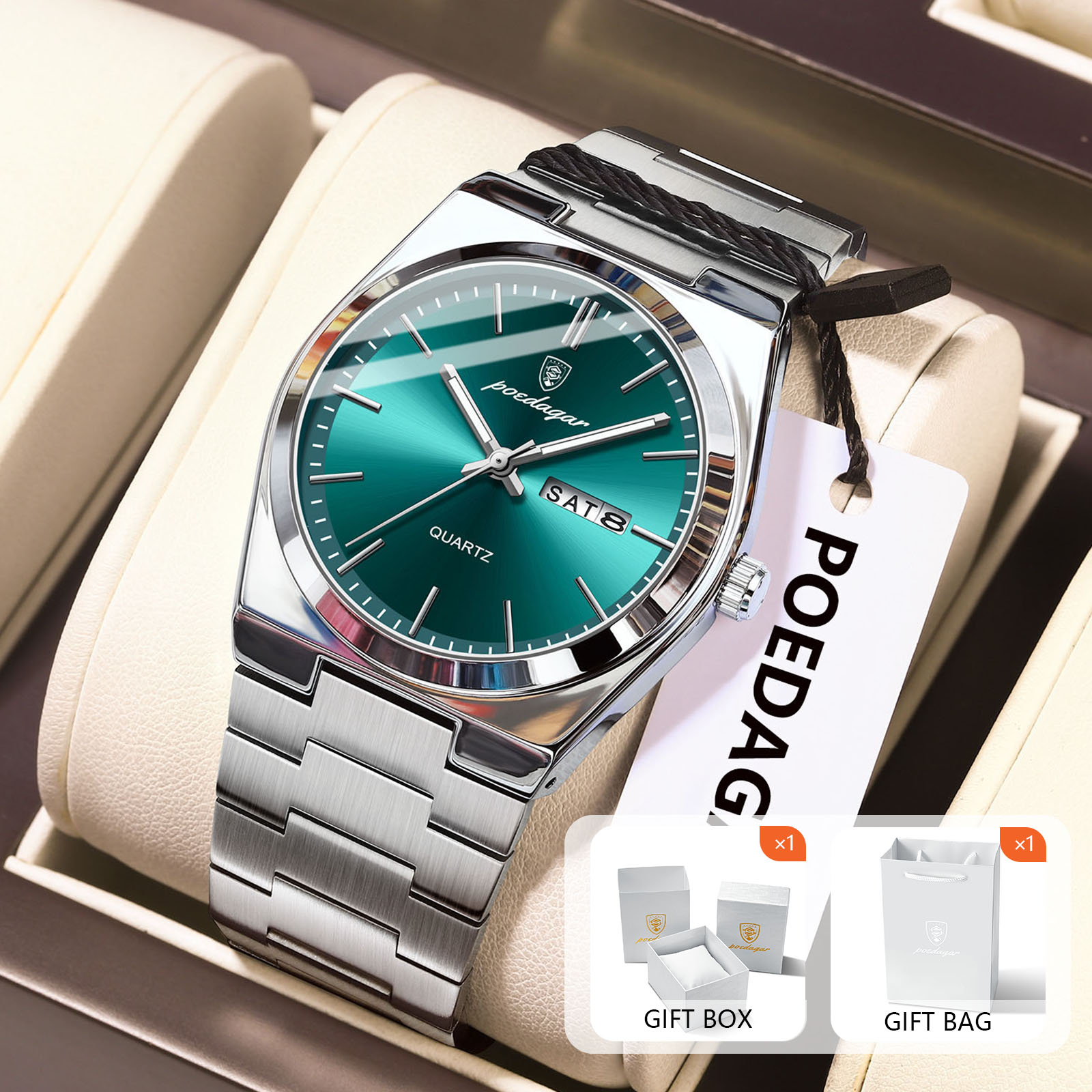 Luxury Watch Organizer For Men - POEDAGAR Oryginalne męskie zegarki kwarcowe Wodoodporny