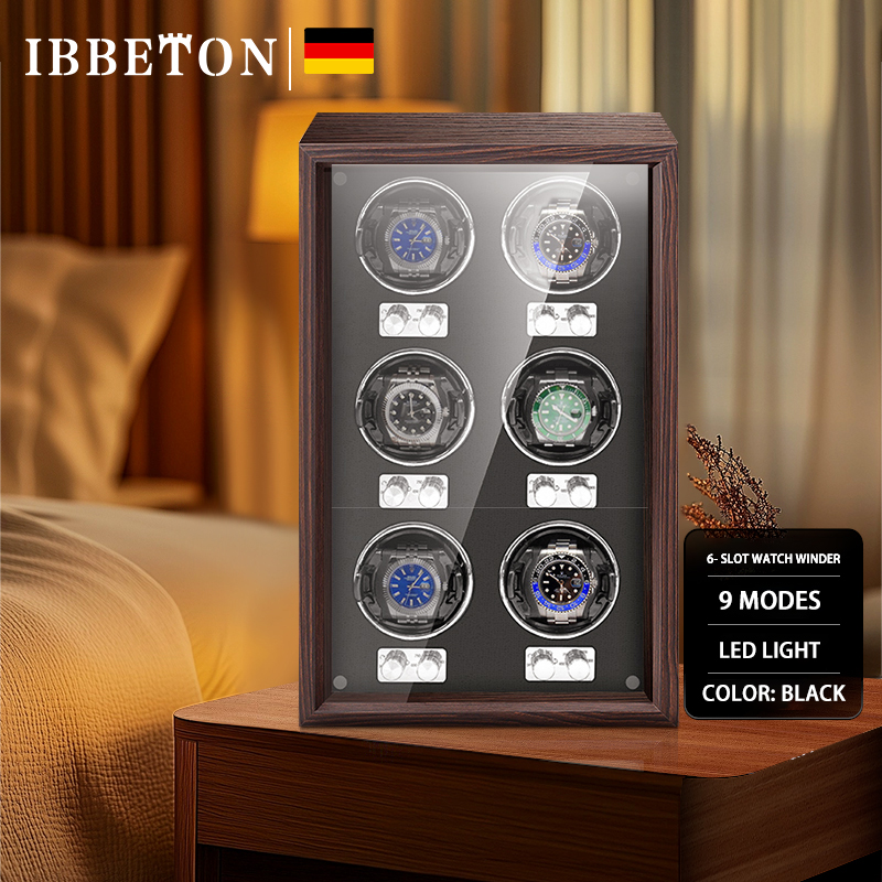 Luxury Watch Winder Box - IBBETON luksusowa marka drewniana nawijarka do