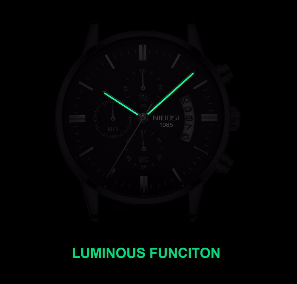 NIBOSI czarny zegarek kwarcowy – Luxury Watch Name recenzja i cena