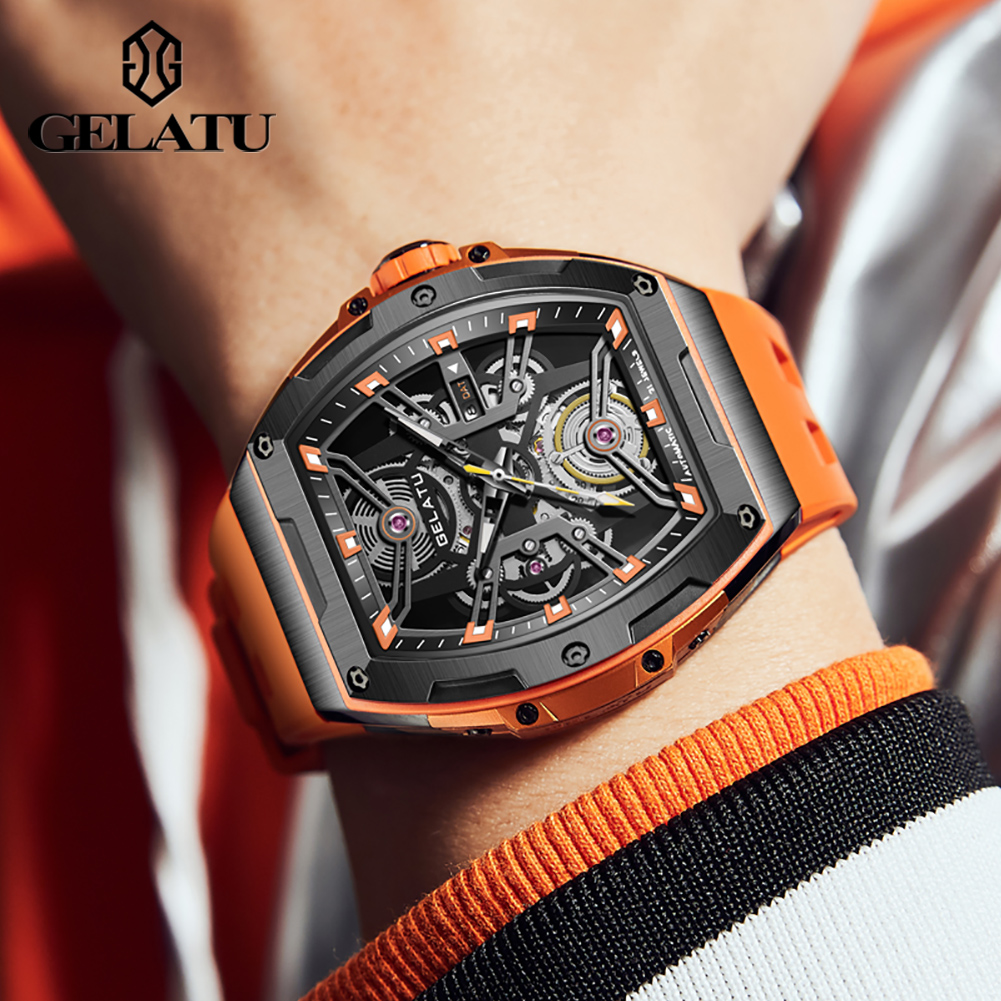 Zegarki męskie GELATU, modny,  – Luxury Watch Leather recenzja i cena