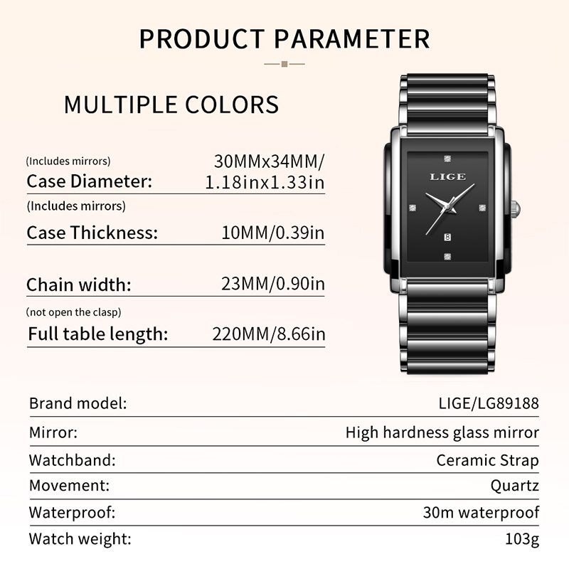 LIGE Nowe Luksusowe Zegarki Da – Luxury Watch Travel Case recenzja i cena