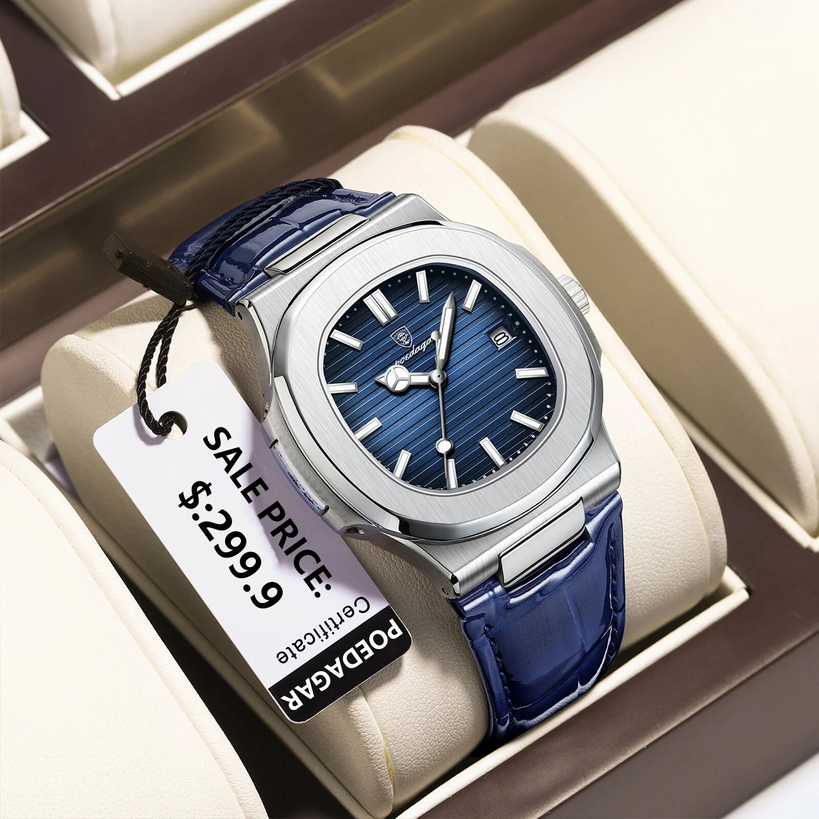 POEDAGAR Top luksusowy kwadrat – Luxury Watch Organizer For Men recenzja i cena