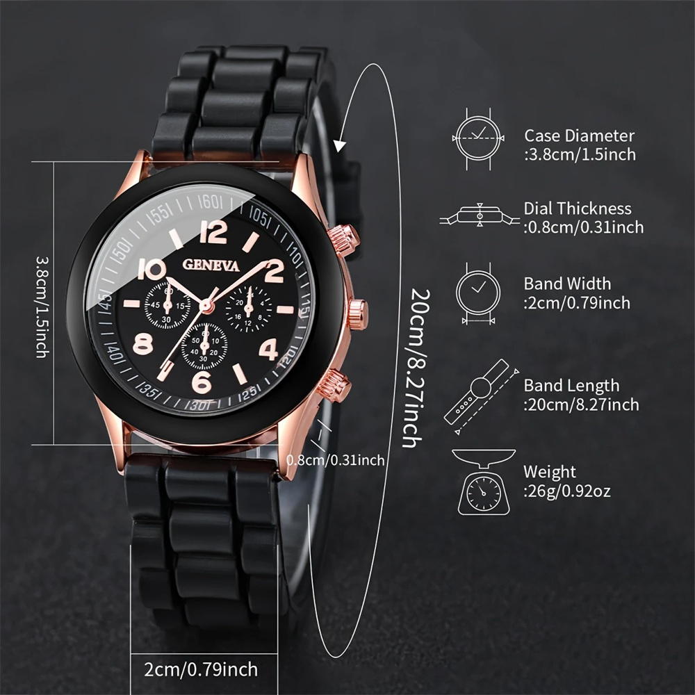 2 szt. Luksusowy zestaw zegark – Luxury Watch Rubber Strap recenzja i cena