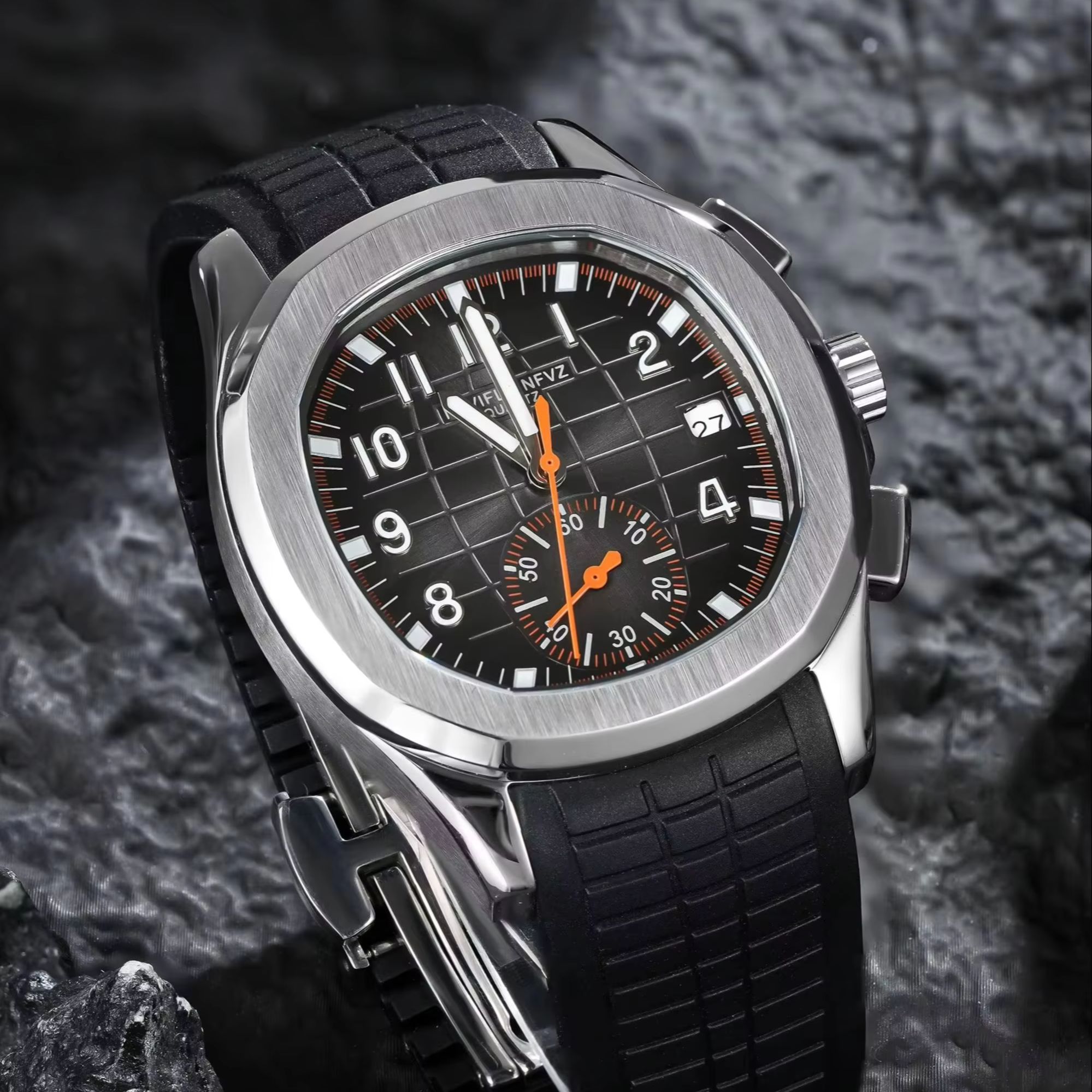 Luksusowy zegarek męski 40 mm  – Luxury Watch Rubber Strap recenzja i cena