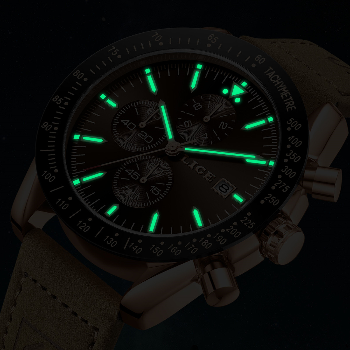 Zegarki męskie LIGE skórzane m – Luxury Watch Leather recenzja i cena